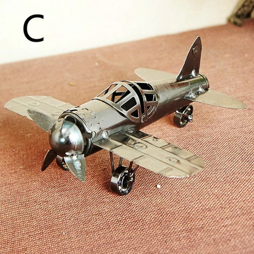 

1PCS Metal Crafts Handcrafted Wrought Iron Fighter Plating Aircraft Model LU628941