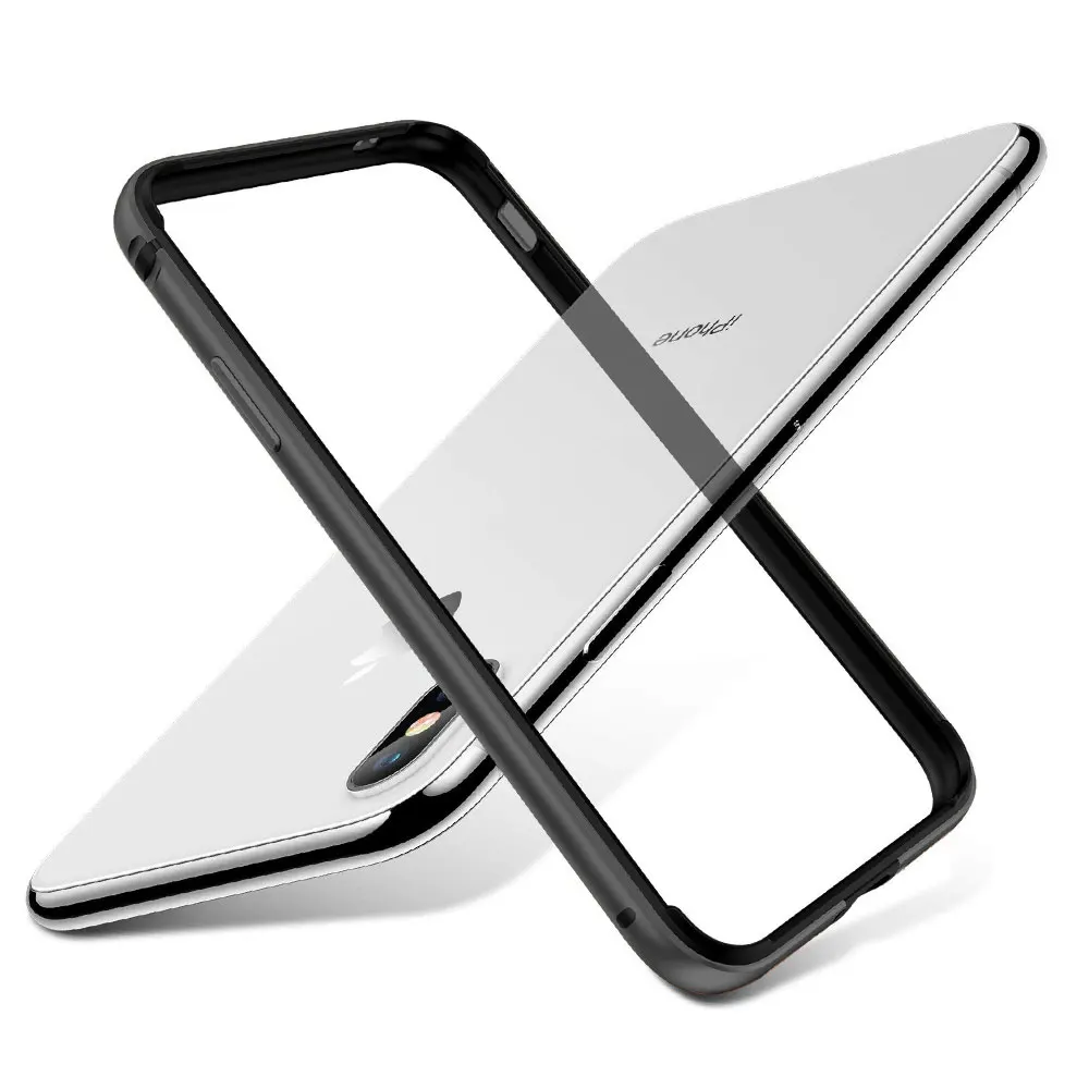 Черный Ascromy для iPhone XR чехол металлический бампер Роскошный блеск противоударный силиконовый бампер чехол для iPhone XR iPhone 11 синие аксессуары - Цвет: Черный