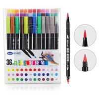 36 pcs dual water color brush fine tips art marker pens palette pen for album sketch paint craft drawing doodle illustration