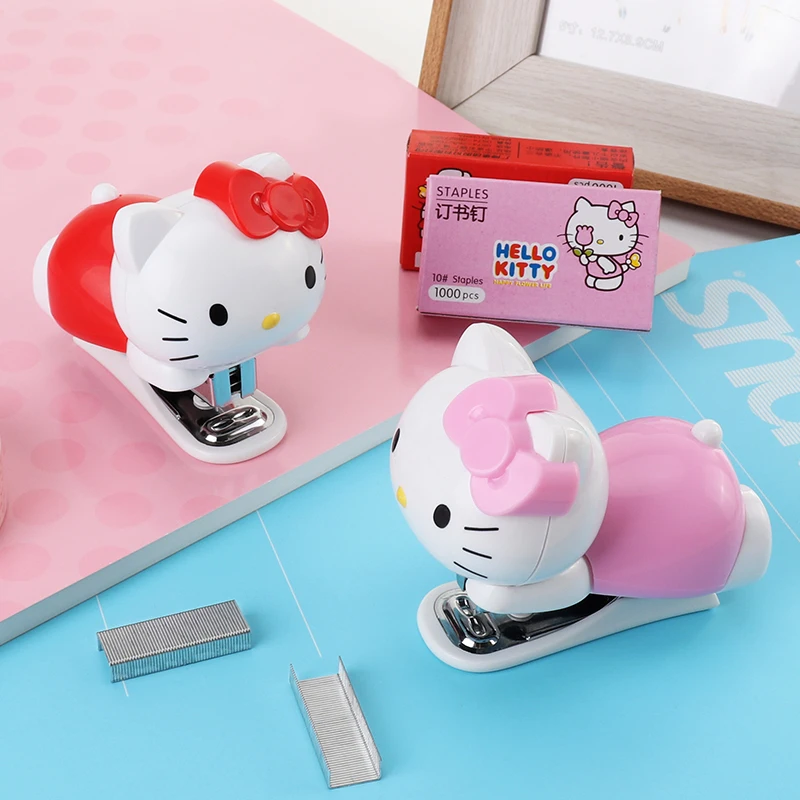 Hello Kitty мини степлер переплет книга бумага портативный скобы|Стоппер| |
