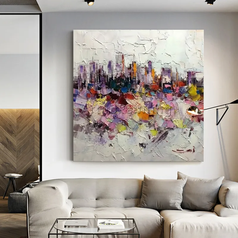 Abstract painting cuadros art Canvas huge size palette knife acrylic texture Wall Pictures for living room Home decor |