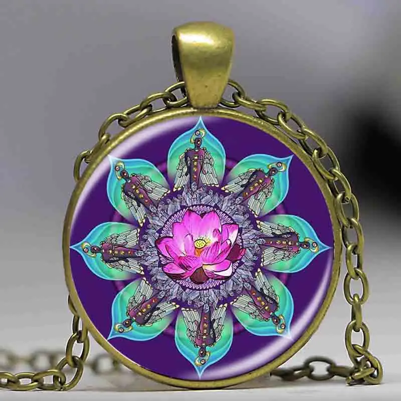 Стеклянный купол оптом ожерелье ручной работы цветок жизни с подвеской