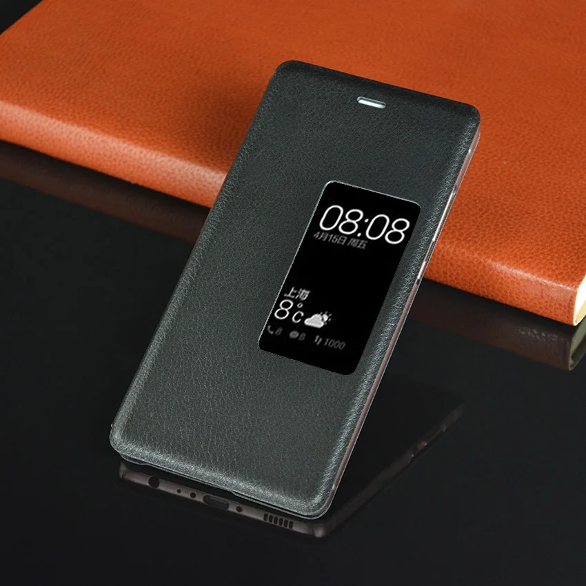 Black Роскошный кожаный чехол-книжка на магните для huawei P9 P9plus P 9 Plus 9 plus, чехол для смартфона с функцией автоматического сна - Цвет: Black