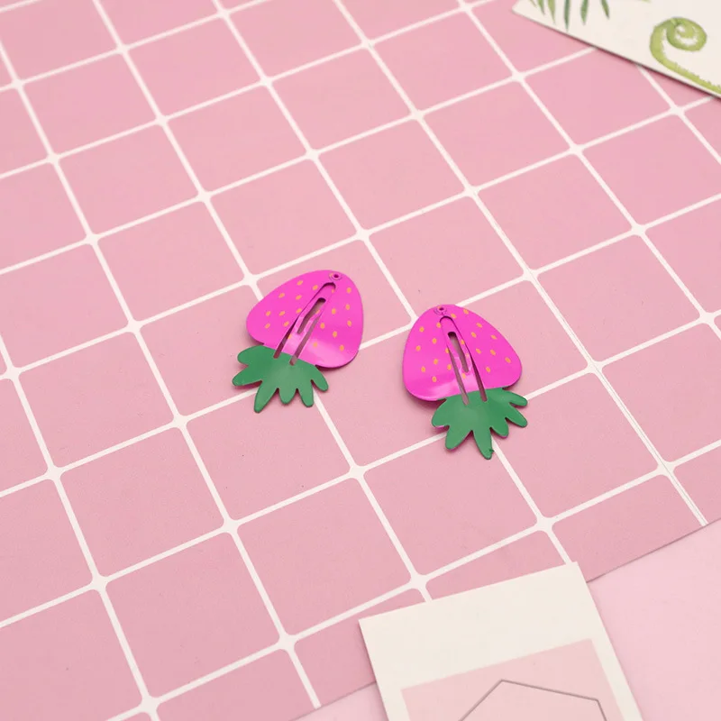 Новые модные заколки для волос 2 шт./компл. мультяшный арбуз клубника ананас