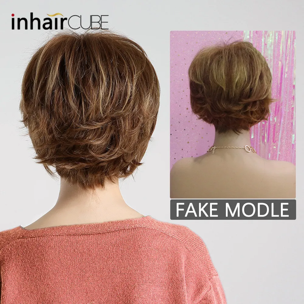 Inhair Cube 10 дюймов женские короткие волосы парики для женщин вечерние натуральные