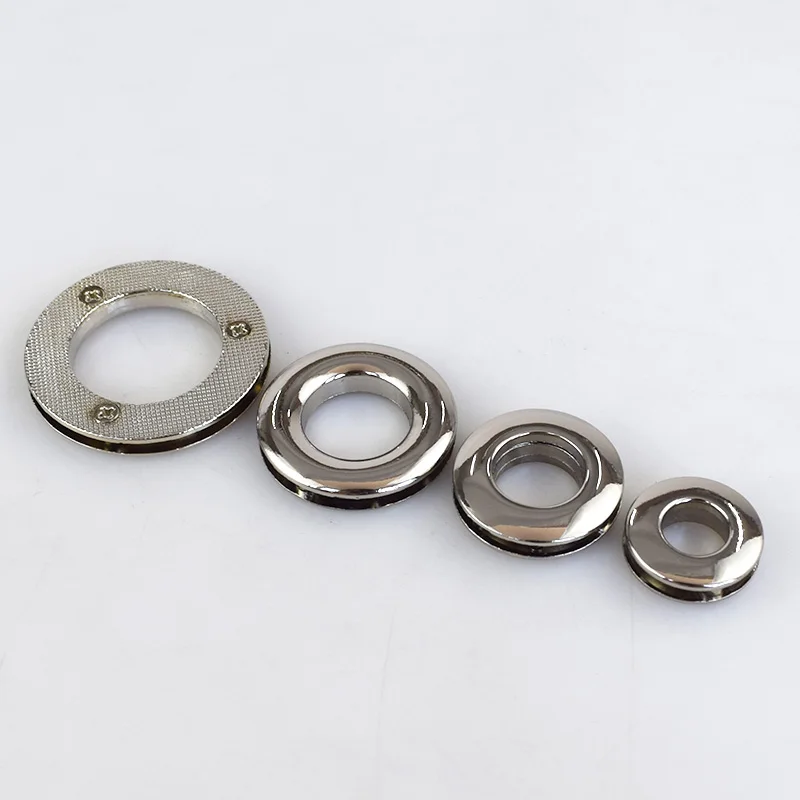 Silver Meetee 4 шт. 10-25 мм высококачественная металлическая скобы для кошелька люверс Винт Втулка литье под давлением уплотнительное кольцо люверсы DIY швейная сумка аксессуары - Цвет: Silver