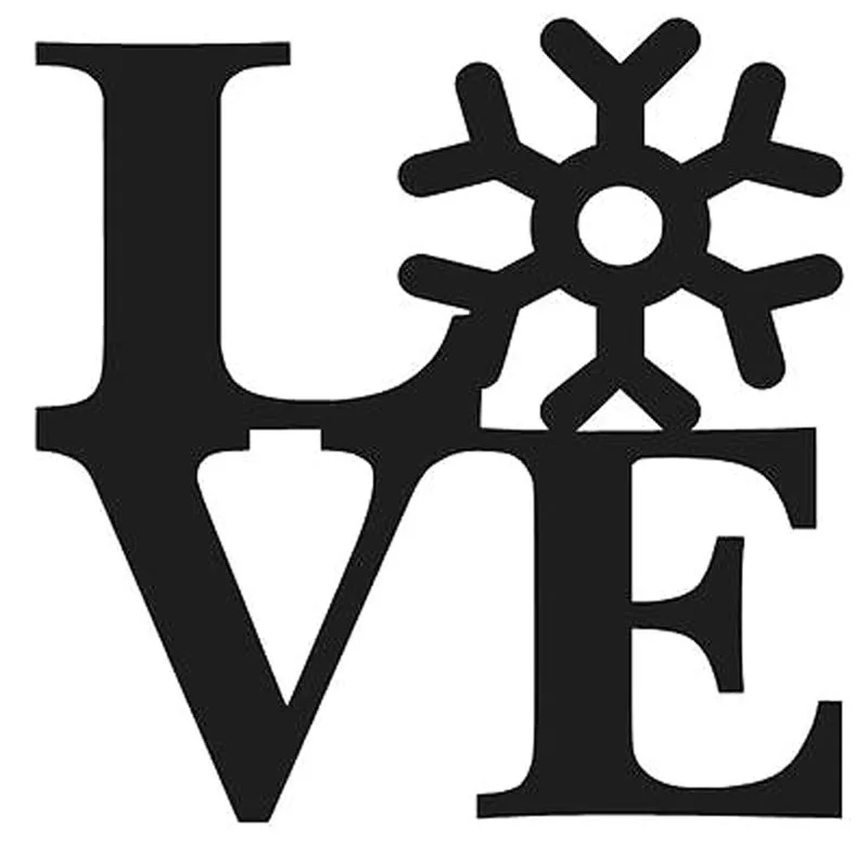

15X15CM LOVE SNOW Vinyl Decals Car Sticker Car-styling Black/Silver S8-0336