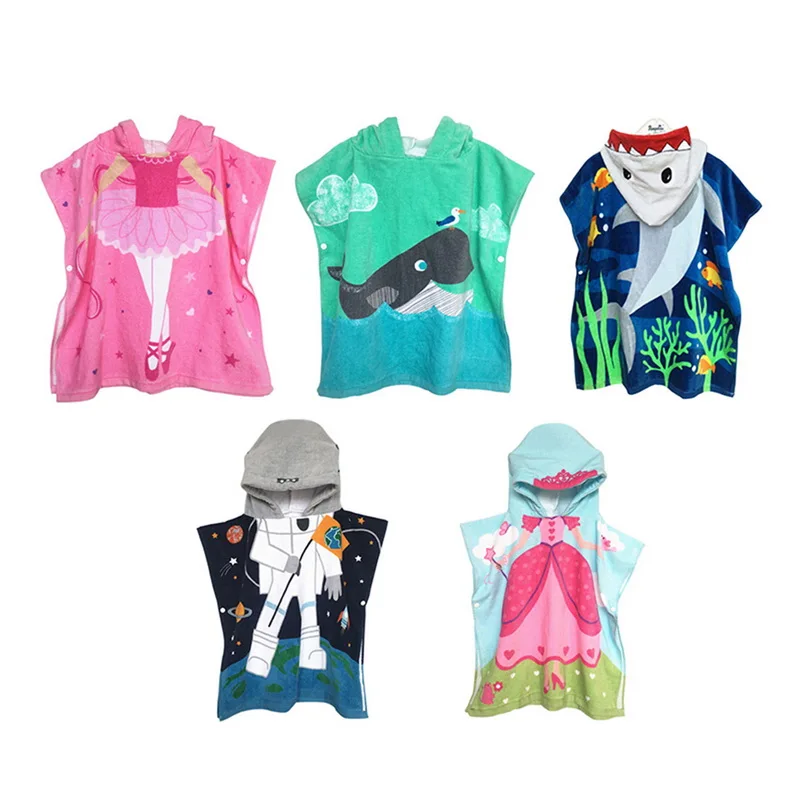 Urijk Microfiber Fabric Beach Towel Hooded Cartoon Kids Bath Water Absorbent For Children 145x70cm | Дом и сад