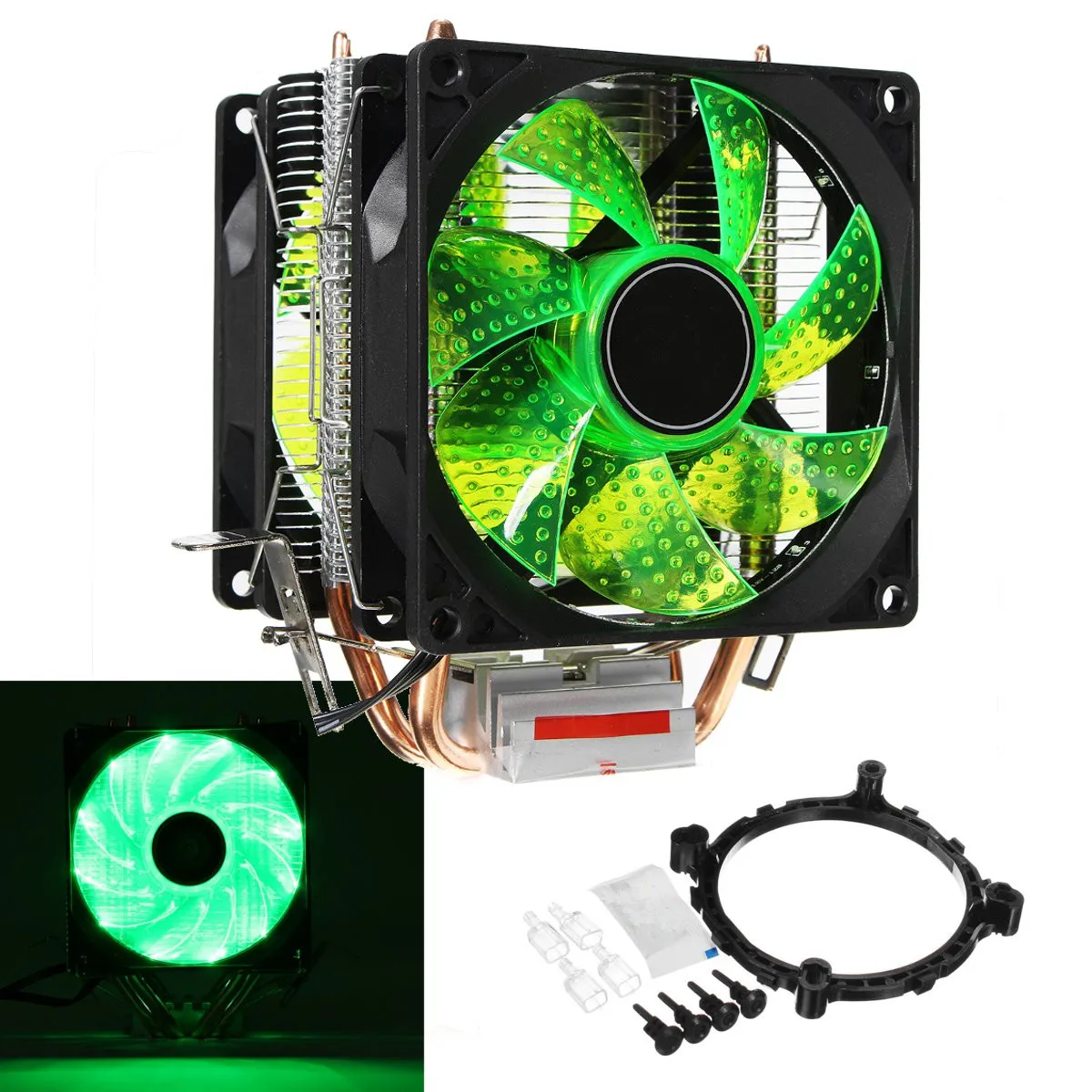 2 тепловых трубки cpu кулер светодиодный cpu двойной вентилятор Радиатор для LGA 1155 775 1156 AMD 12V двойной кулер для процессора мощный вентилятор для AMD