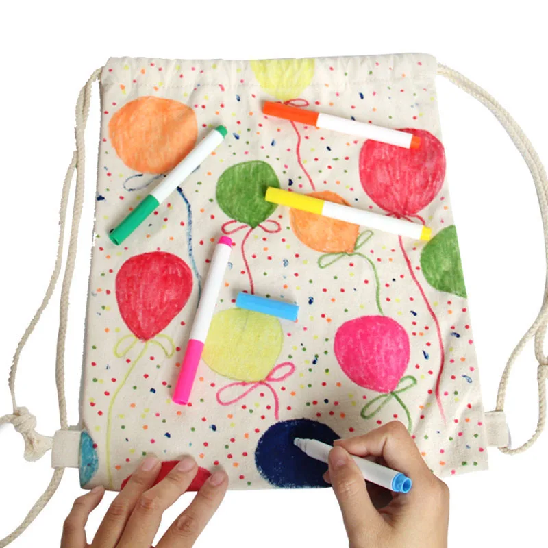 Saizhi пустой DIY ручная живопись игрушки холст рюкзак сумка на плечо шнурок Сумочка для детского сада картина игрушка Z3150