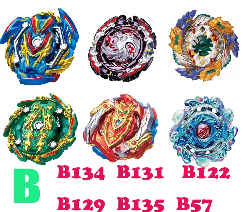 B 6PCS Beyblade Burst Bayblade набор 8 Beyblades+ 4 пусковых устройства+ 1 ручка Bey Blade Набор спиннинга Металл Fusion 4D лезвия игрушки подарок - Цвет: B 6PCS