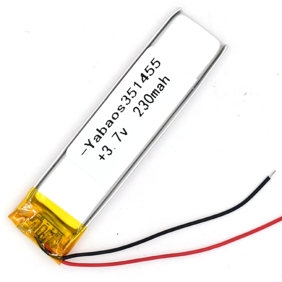 3 7 V 230 mAh литий полимерная аккумуляторная батарея 351455 Li Po ion для GPS Bluetooth MP3 MP4