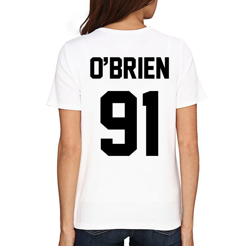 Dylan O'Brien футболка O'BRIEN 91 Футболка с принтом сбоку сзади модная женская мужская