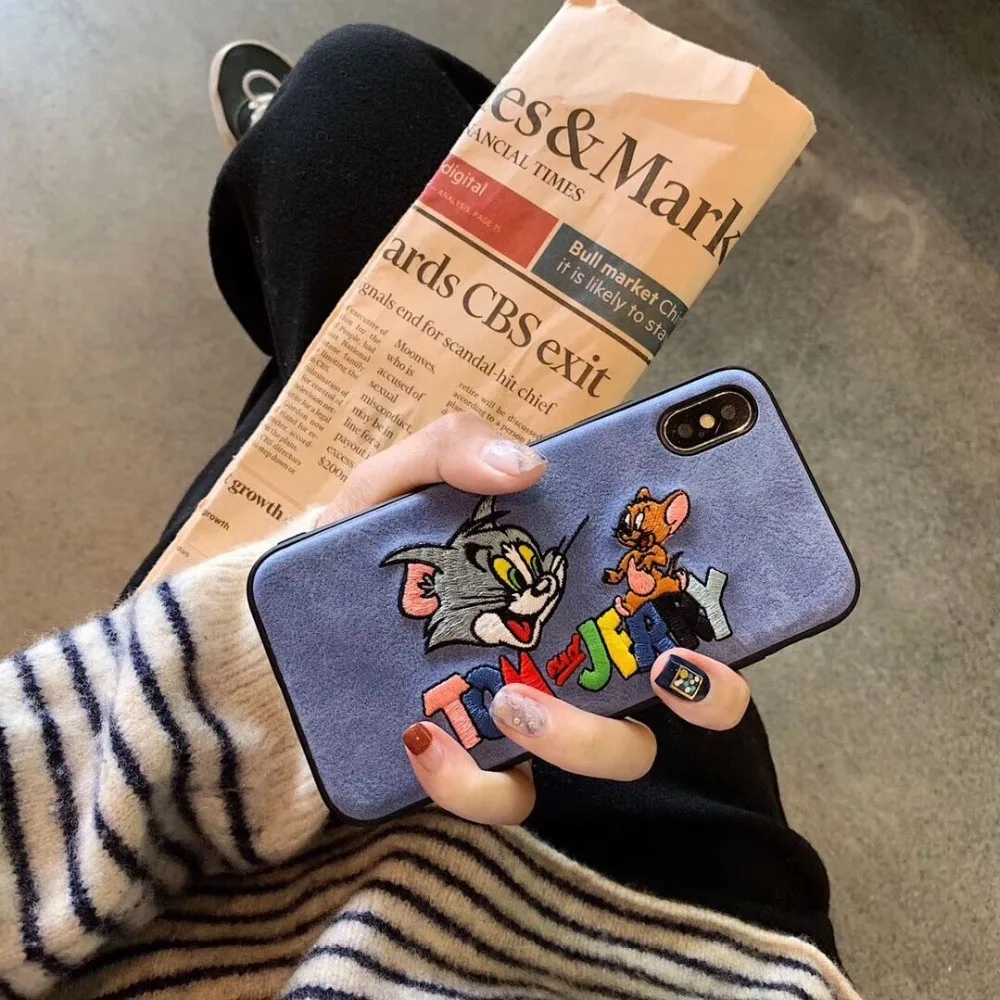 Мягкий плюшевый чехол том и Терри для iPhone X XR XS Max телефона с рисунком кота мышки 11