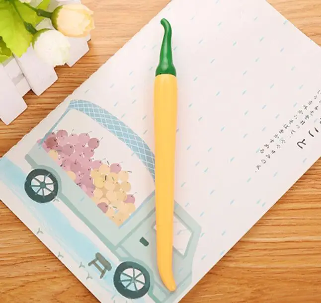 Creative Chili Gel Pen for writing Cute 0.5mm black ink Neutral Pen School Office Supplies Promotional Gift - Цвет: 2