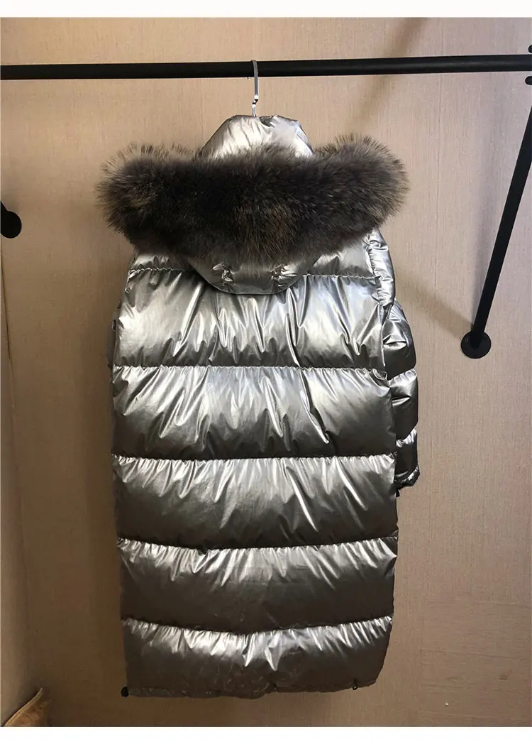 Зимние женские пуховики, Длинные куртки, модная яркая парка с меховым воротником и капюшоном, женская зимняя верхняя одежда, теплая HS673