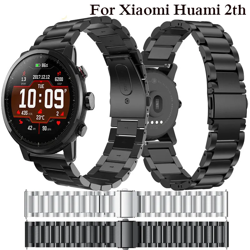Ремешок из нержавеющей стали для оригинального Xiaomi Huami Amazfit Stratos 2 2th pace 22 мм