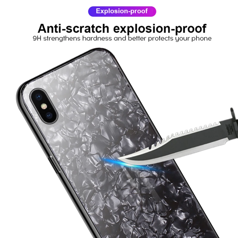 Чехол из закаленного стекла для iPhone 7 8 6 Plus X XS Max XR красивая жесткая задняя крышка