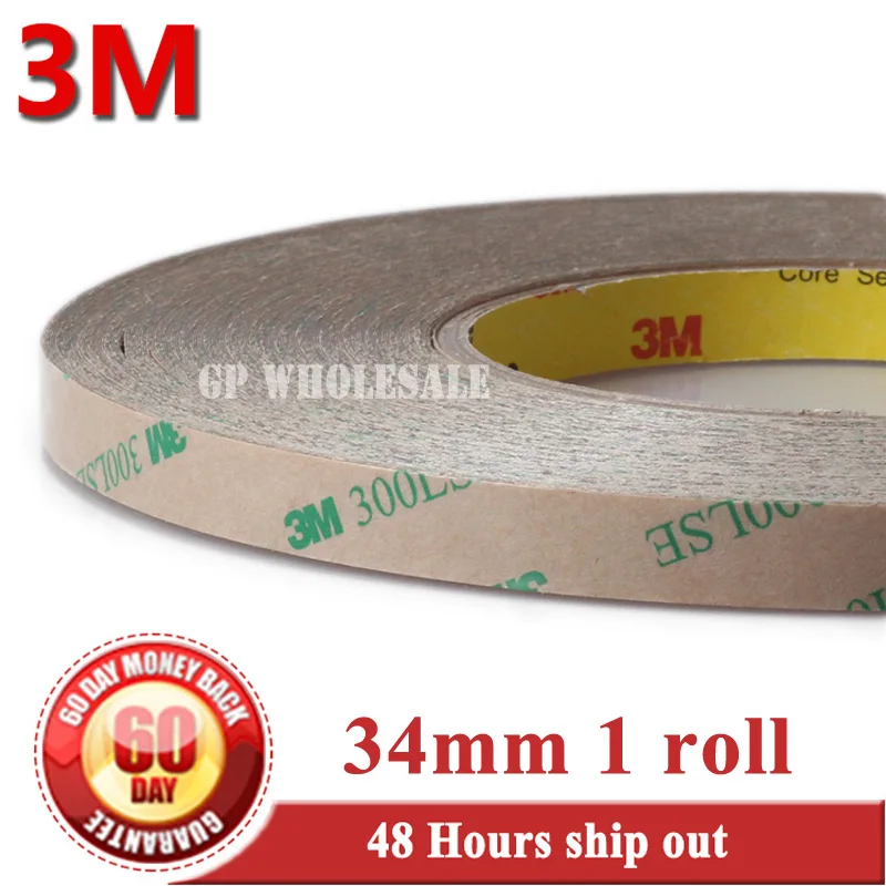34mm width*55M 0.17mm thickness 3M 9495LE 300LSE Two Sides Strong Sticky Tape for iPad Phone LCD Frame Panel Touch Screen Joint
