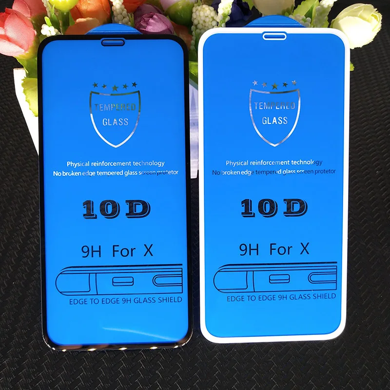 10D полноэкранное Защитное стекло для iPhone XR XS MAX 6 6s 7 8 PLUS закаленное X | Мобильные
