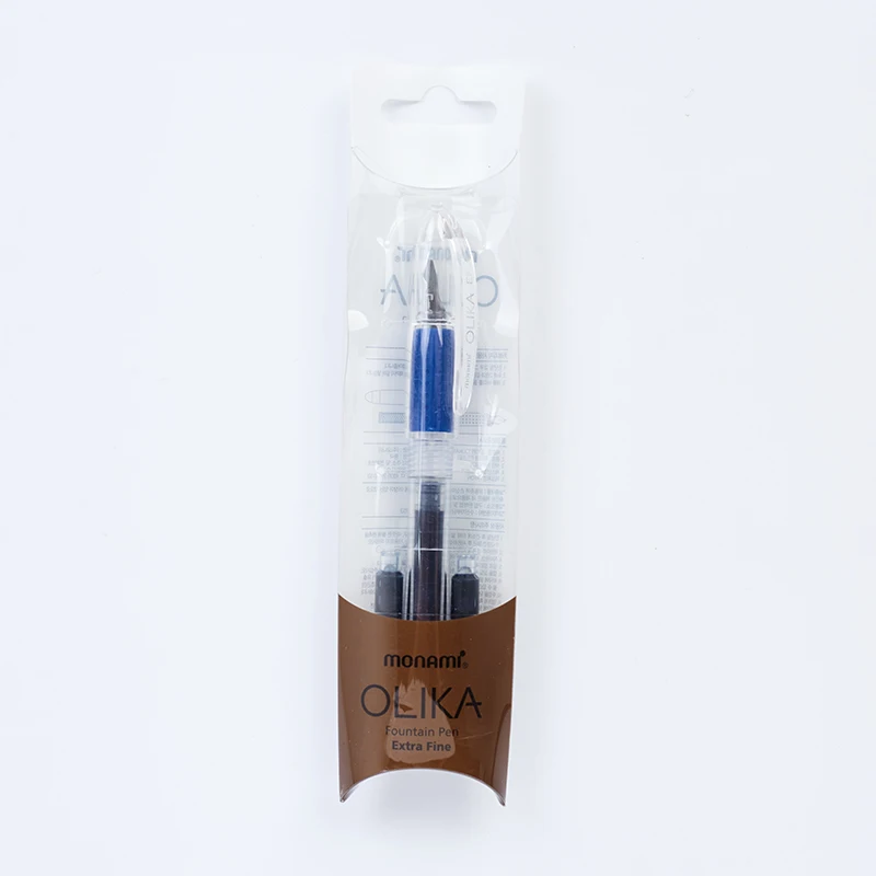 Navy blue Monami OLIKA прозрачная перьевая ручка EF 0,38 мм супер тонкий наконечник из нержавеющей стали Kalem Stylo Plume Caligraphy ручка канцелярские принадлежности - Цвет: Navy blue