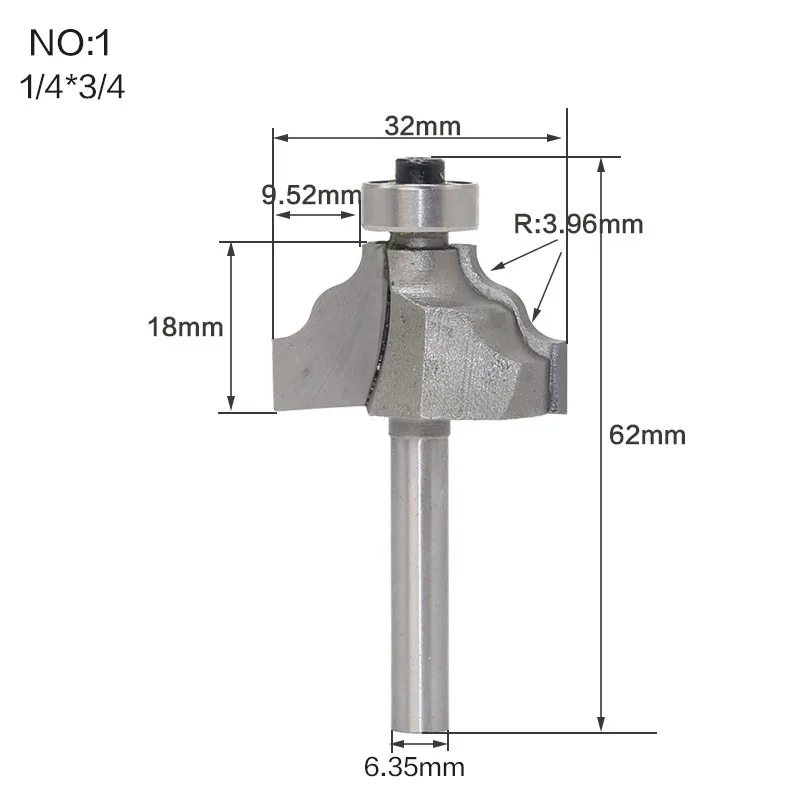 1 шт. 1/4 &quot1/2&quot хвостовик классический волнистый край литье с подшипником