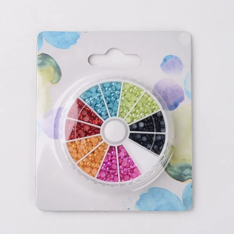 Прямая поставка 6 цветов искусственный жемчуг из АБС-пластика 3 мм полукруглый с