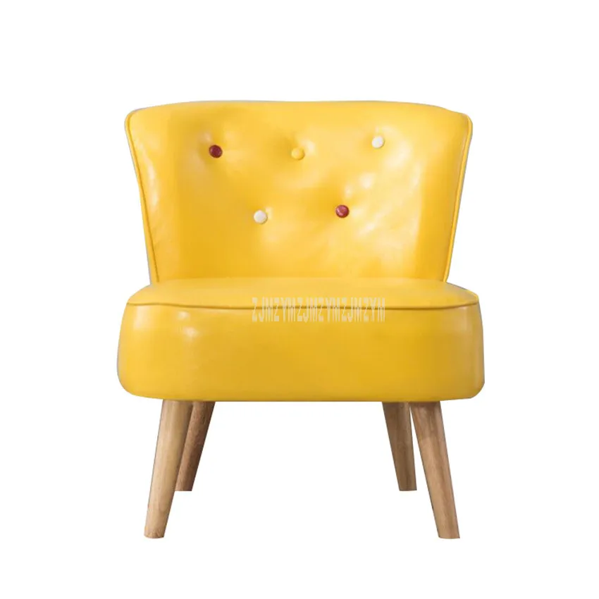 yellow PU leather Скандинавский ленивый диван кресло балкон Досуг спальня гостиная стул квартира лен хлопок гостиная один угловой диван - Цвет: yellow PU leather