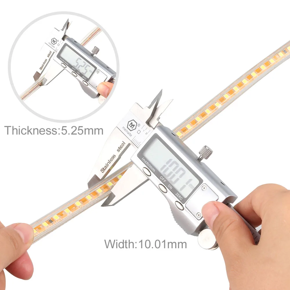 2835 SMD Led ленточный светильник, гибкий водонепроницаемый AC220V с адаптером питания ЕС 120 Led/M, высокая яркость, для улицы и дома