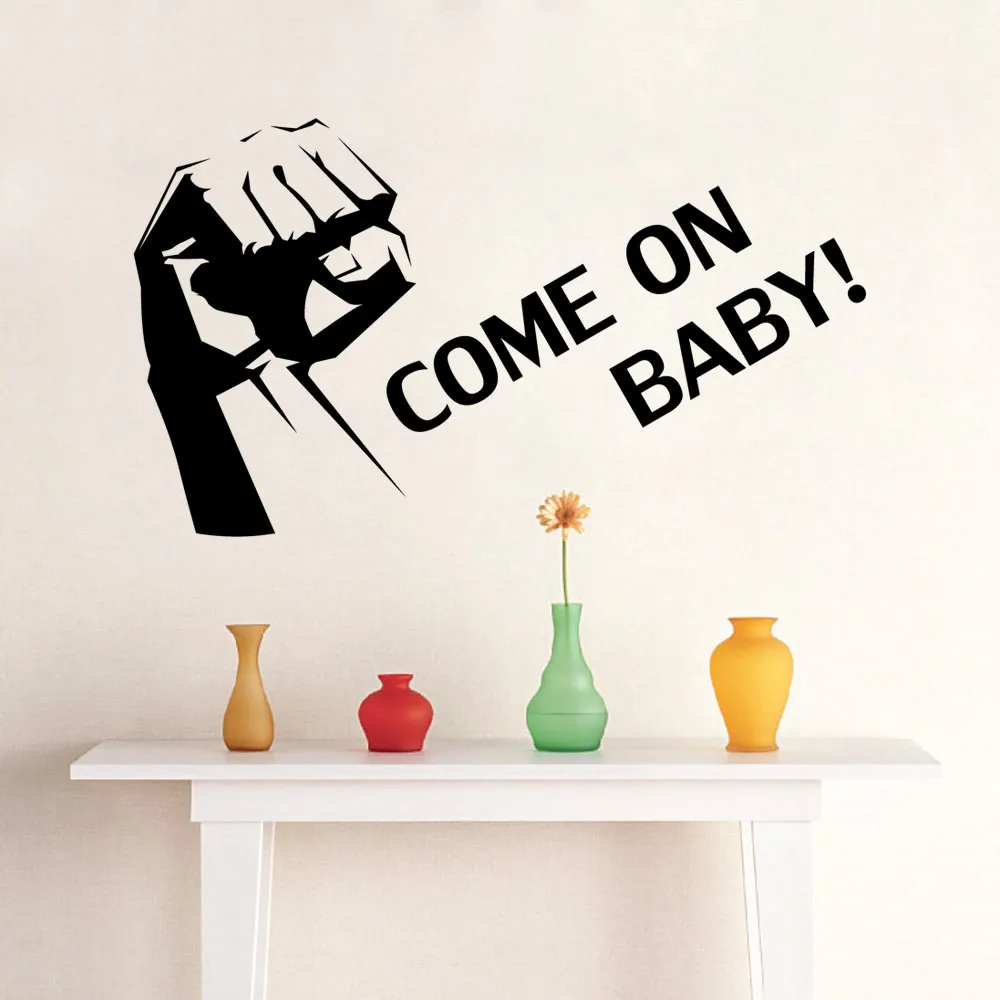 

Come on baby wall stickers English encouragement vinyl decals kids room nursery decoration removable wallpaper free shipping