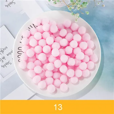 13pink Помпоны 8 мм 10 мм 15 мм 20 мм 25 мм 30 мм многоцветный мягкий пушистый помпон шар ручной работы помпоны для детей игрушки DIY ремесло поставки - Цвет: 13pink