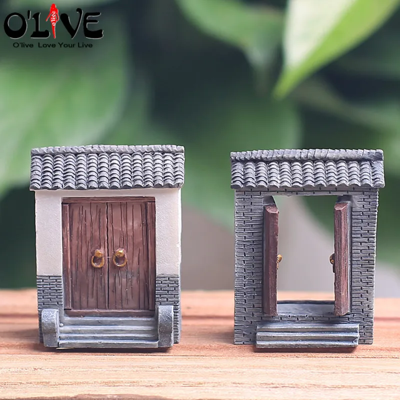 

Mini Door Kawaii Resin Cabochon DIY Crafts Miniature Fairy Garden Accessories Micro Landscape Bonsai Terrarium Figurines Gift