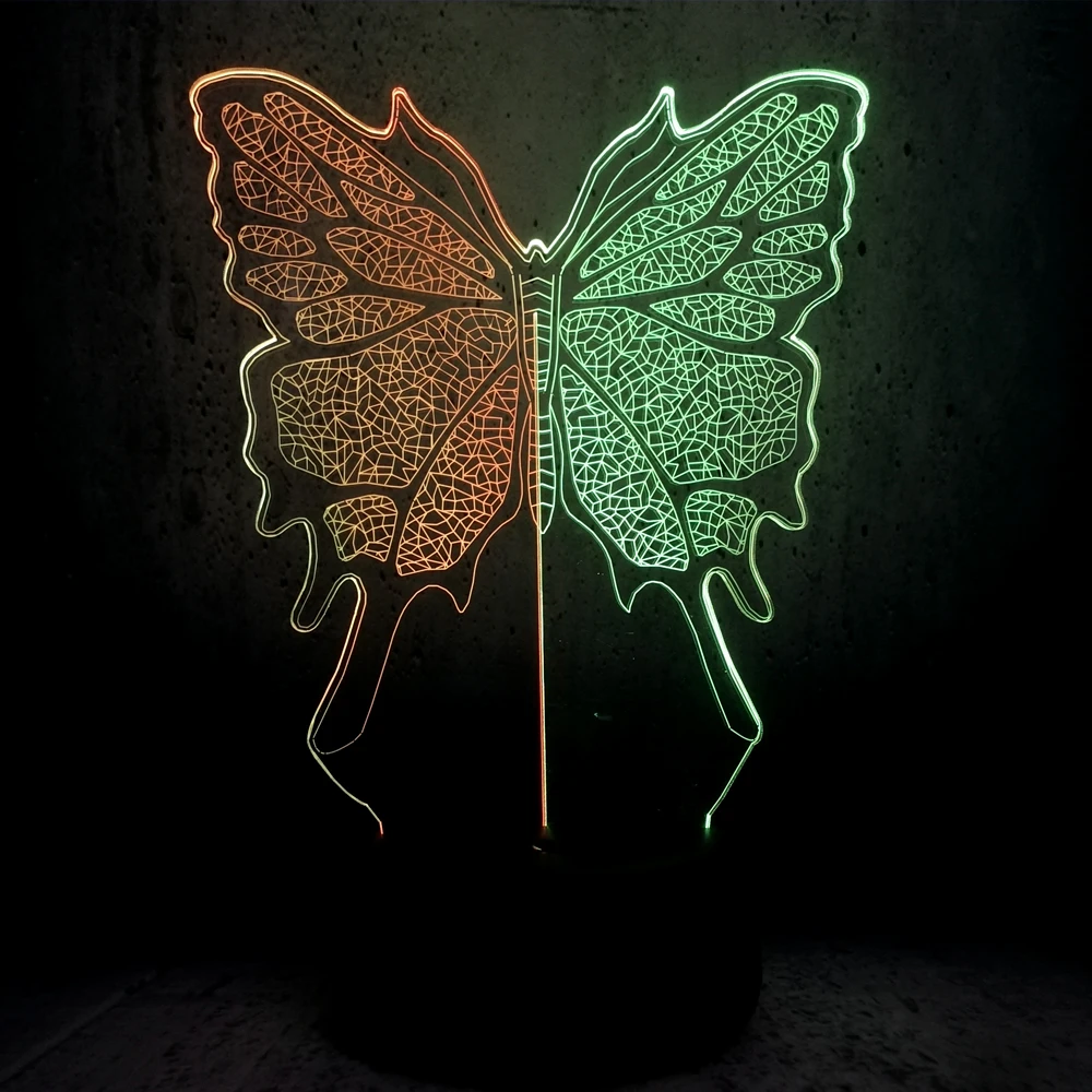 Новинка 3D лампа Mixcolor Butteryfly USB Ночник светильник настроение насекомое детские