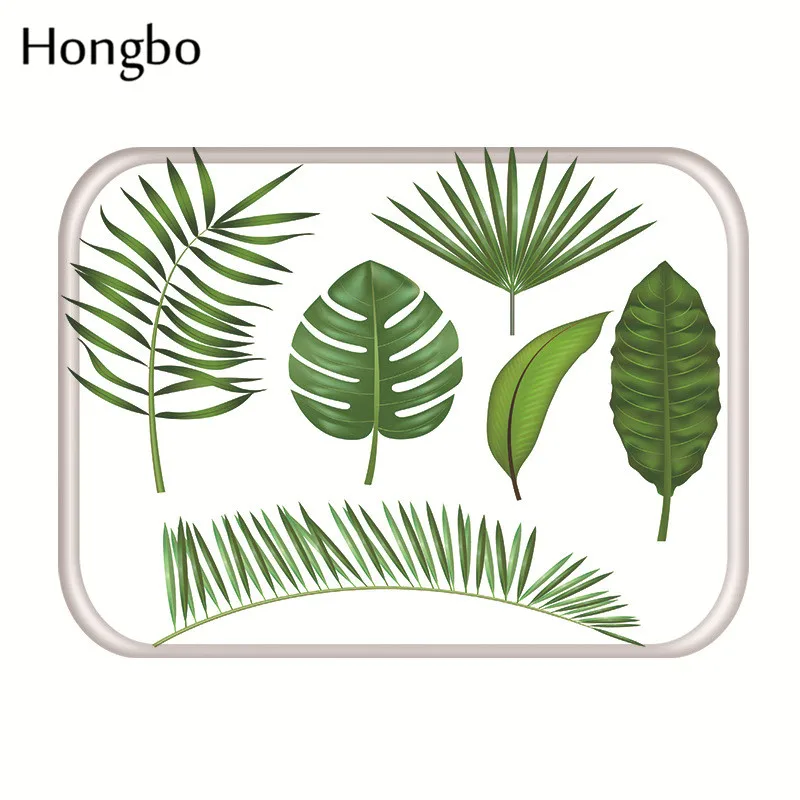 Hongbo 40*60 см Противоскользящий коврик с рисунком зеленых листьев дверные коврики