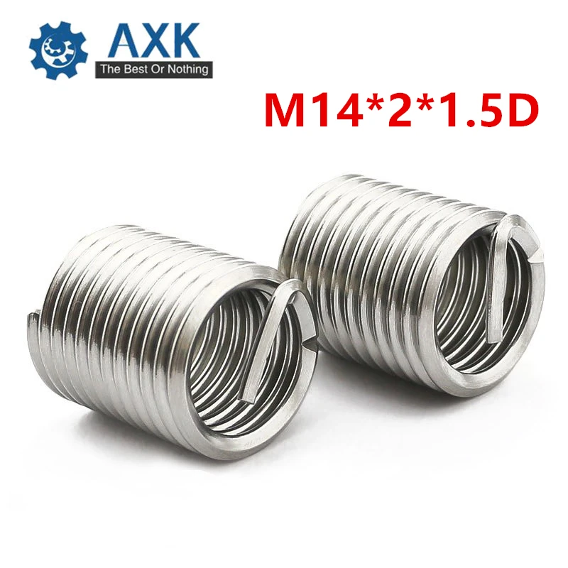 

20Pcs M14*2*1.5D Screw Thread Insert A2 Stainless Steel 304 Fasteners Repair Tools Kit Coiled Wire Helical Screw Sleeve Set