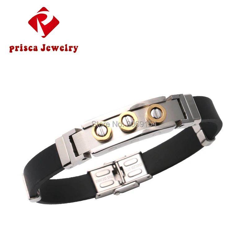 

Magnetic Gold Bracelet Fashion Jewelry Men Bead Stainless Steel Wristband Titanium Classic Bangle Vintage Link Chain