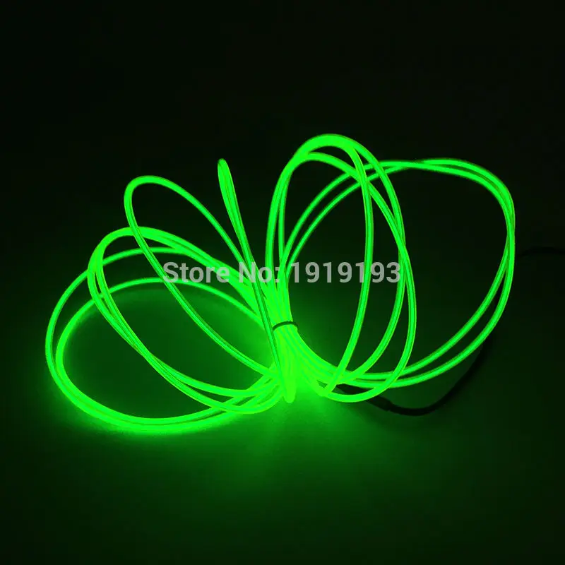 Lime Green 1 м/2 м/3 м/4 м/5 м/10 м гибкий светодиодный светильник неоновый светильник светящийся EL провод канат трубчатый кабель+ батарейный драйвер провода танцевальный светильник для автомобиля - Испускаемый цвет: Lime Green