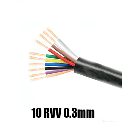 10 RVV 0.3mm Управление сигнальная линия RVV10 электропровода кабель RVV10X0.3/0,5/0,75/1,0 mmsquare соединительный кабель силовой кабель - Цвет: 10 RVV 0.3mm