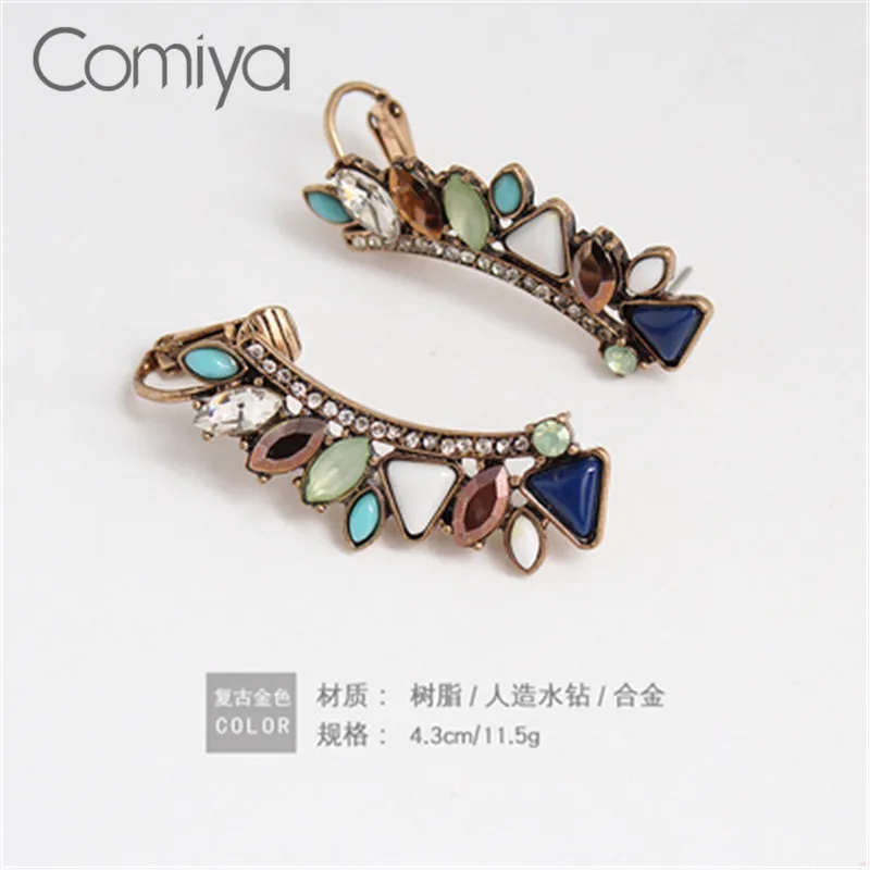 Серьги-гвоздики Comiya женские винтажные мозаичные большие серьги из цинкового