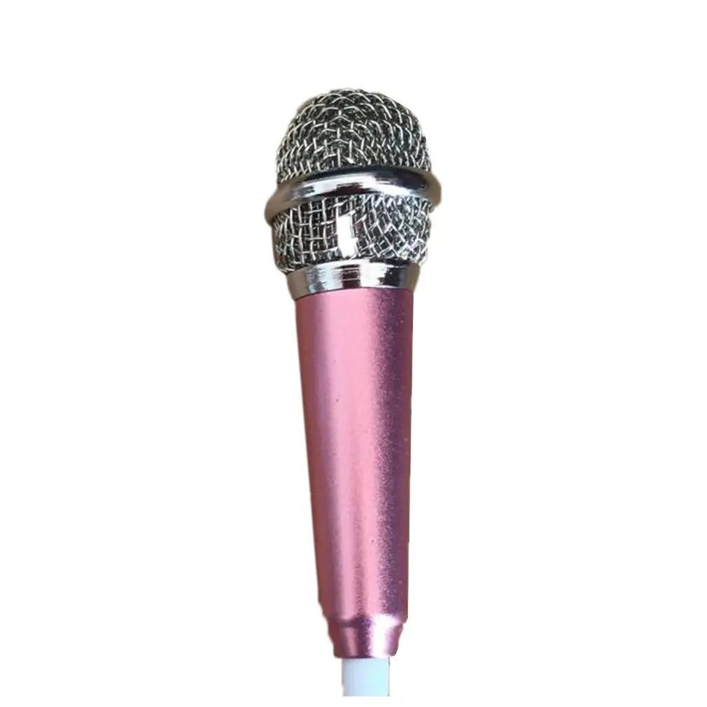 rose gold Портативный 3,5 мм стерео Студийный микрофон KTV Караоке мини микрофон для ноутбук сотовый телефон ПК настольный 5,5 см* 1,8 см небольшой размер микрофон аудио - Цвет: rose gold