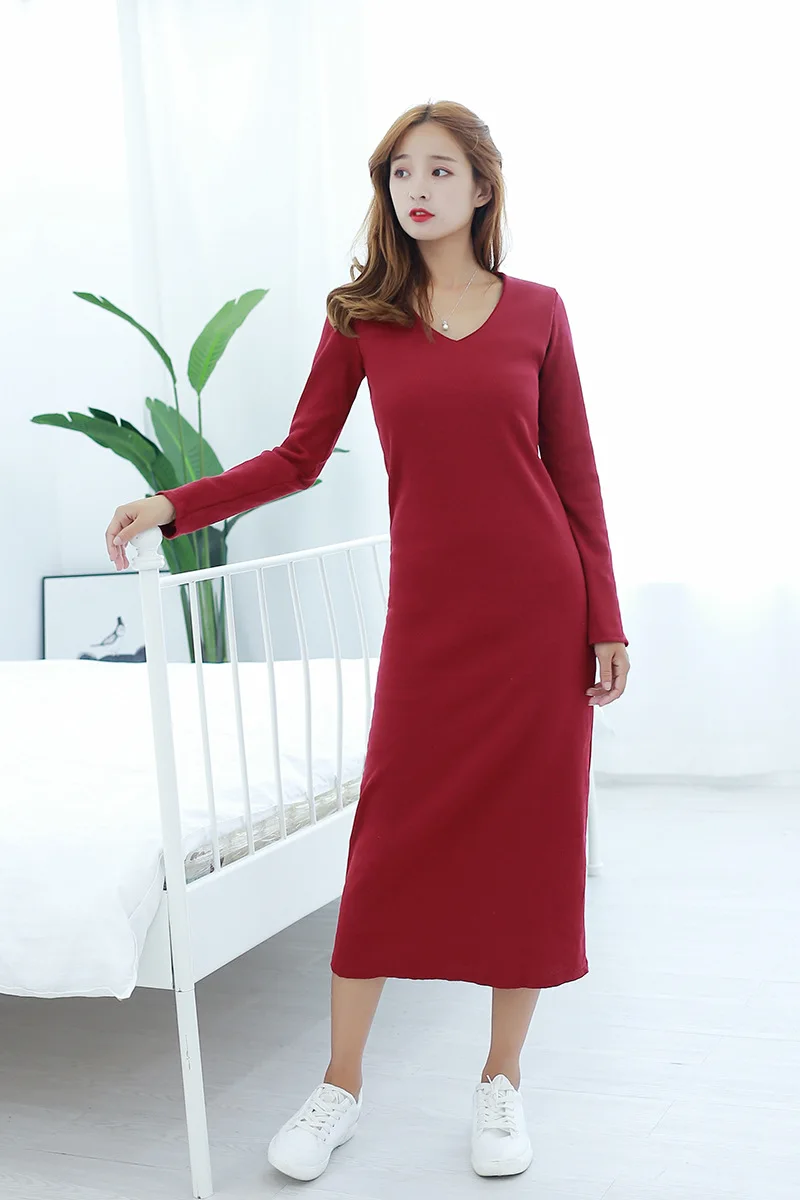 Fdfklak Vestidos новые платья для беременных с длинным рукавом, хлопковое платье для беременных, весенне-осеннее длинное платье для беременных, женские платья