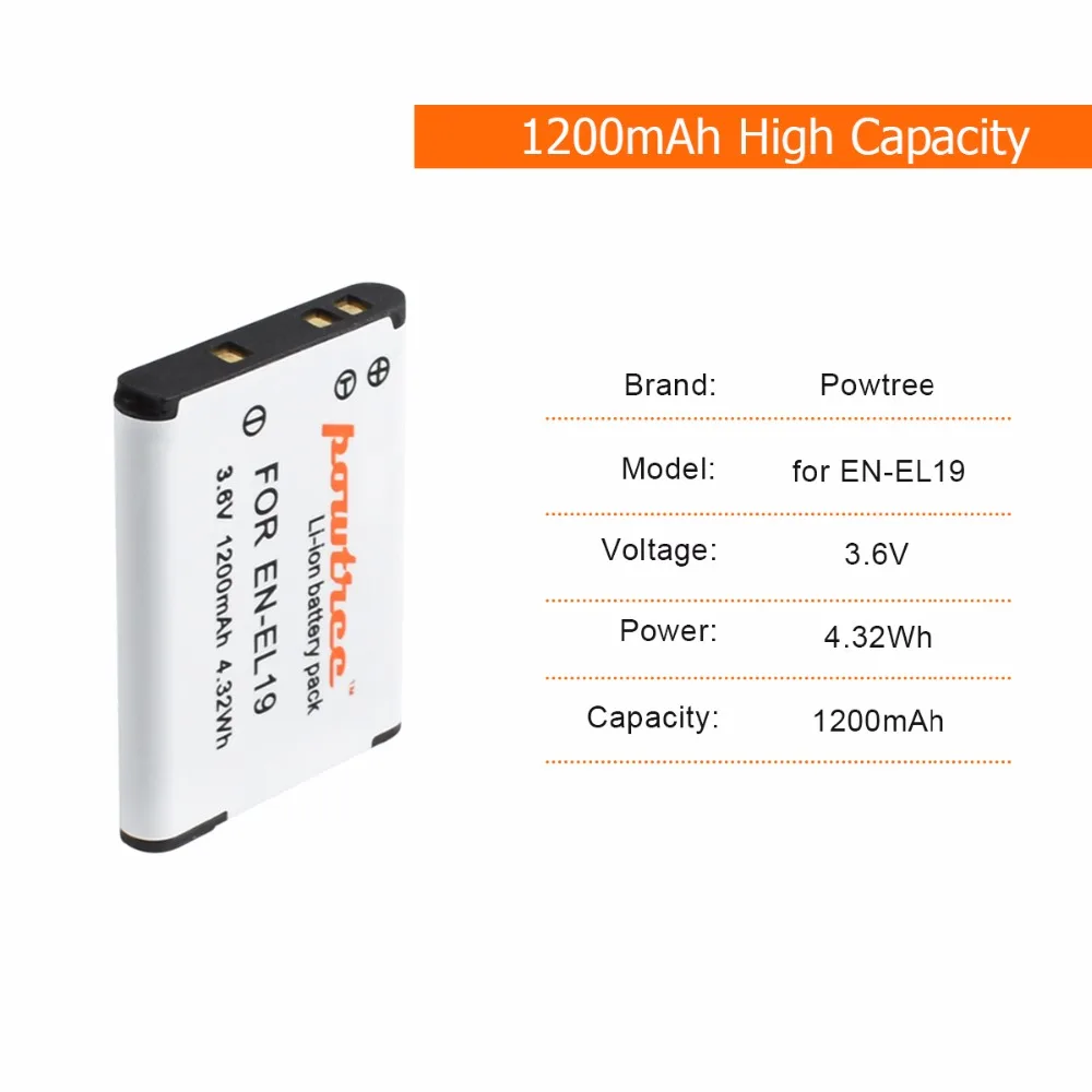 3X EN-EL19 EN EL19 Rechargeable Battery+Battery Charger For Nikon S2500 S2600 S2700 S3100 S3200 S3300 S3500 S4100 S6500 L35 | Электроника