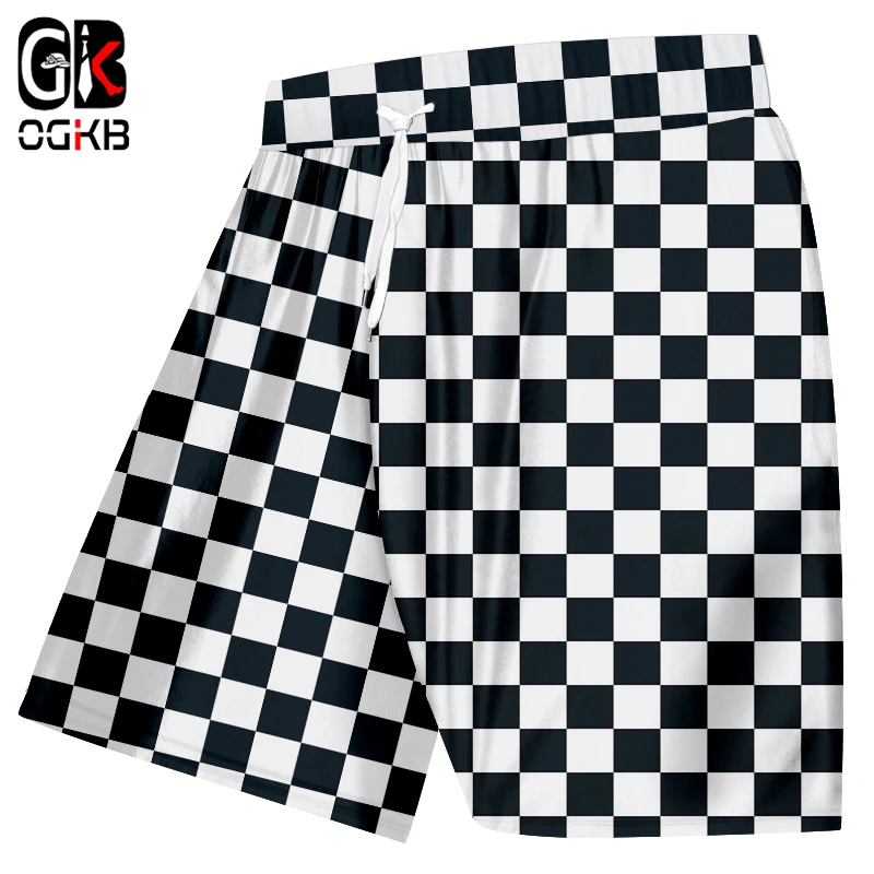Шорты пляжные OGKB мужские в стиле Харадзюку крутые с 3D-принтом повседневные для