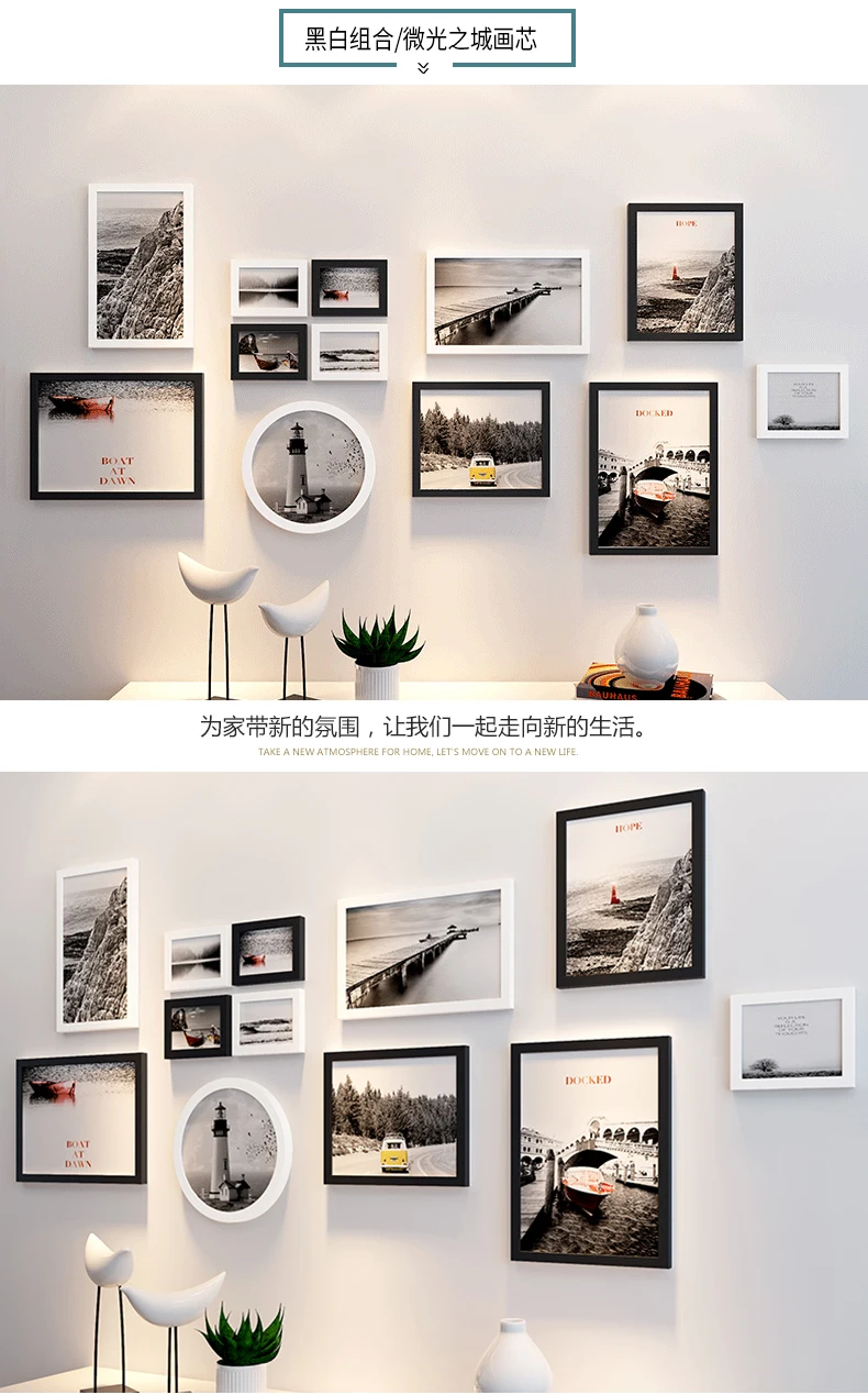 12 шт. фоторамка для картины подвесная настенная комбинация из фоторамок рамка для семейной фотографии для рисования свадебные подарки foto