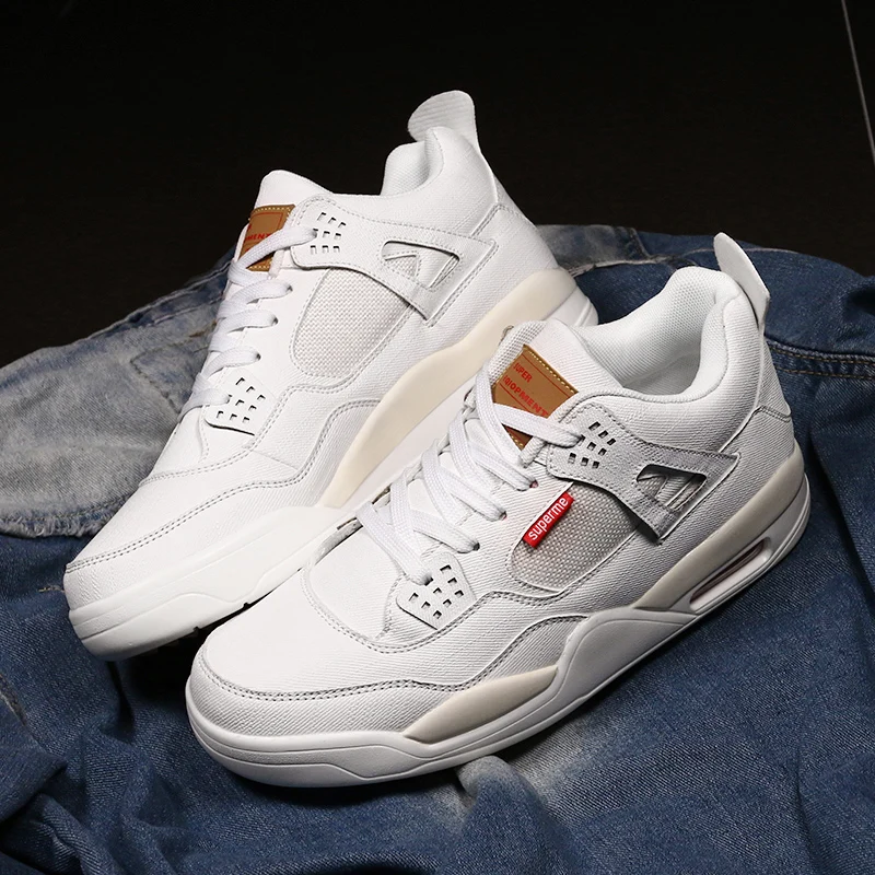 Beige Moipheng/ г.; зимняя женская обувь; кроссовки на платформе; однотонные джинсовые кроссовки на шнуровке; амортизирующие кроссовки для пар; модная Уличная обувь - Цвет: Beige