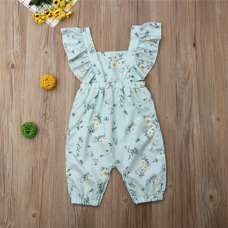 Комбинезон для новорожденных летняя одежда с цветочным принтом маленьких