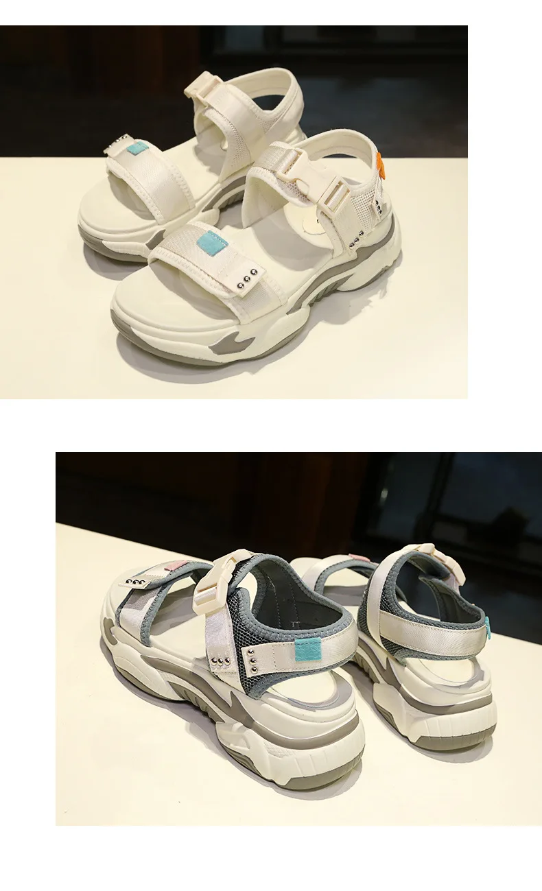 Sandalias mujer; коллекция года; белая обувь; женские сандалии на массивной платформе; zapatos de mujer; летние модные пляжные сандалии; женская обувь бежевого цвета