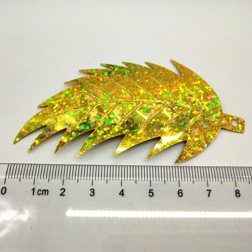 LNHOME 50pcs 90*46mm Laser Gold Large Leaf Sequins For Crafts Sewing DIY Garment Accessories | Дом и сад
