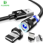 FLOVEME Новый светодиодный магнитный кабель для iPhone Micro USB Тип кабеля-C магнит Зарядное устройство 1 м нейлон Кабо для samsung xiaomi huawei USB-C магнитный кабель зарядное устройство for iphone cable
