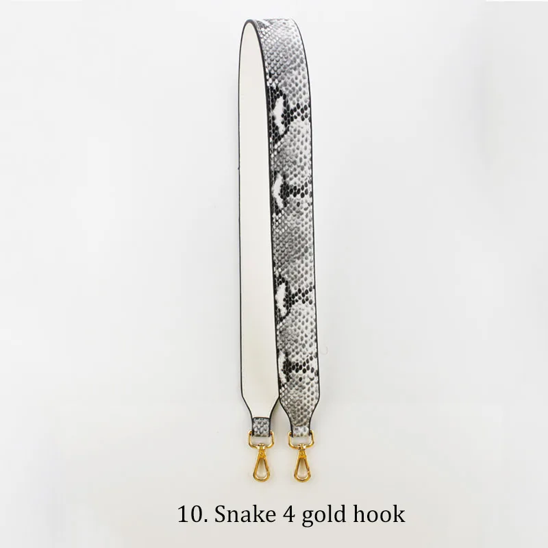 10.Snake 4 gold hook Натуральная кожаная сумка ремень Новинка; Лидер продаж разноцветные туфли со змеиным узором сумка на ремешке высокого качества, со вставками сумка обработки: 95 см - Цвет: 10.Snake 4 gold hook
